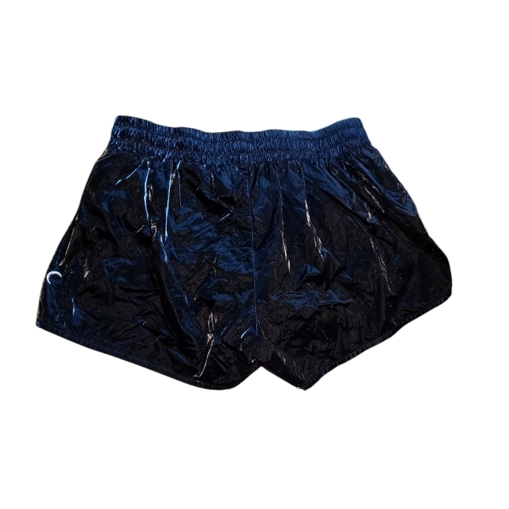 Zyia Black Faux Velvet Workout Gym Running Shorts Small - Picture 2 of 5